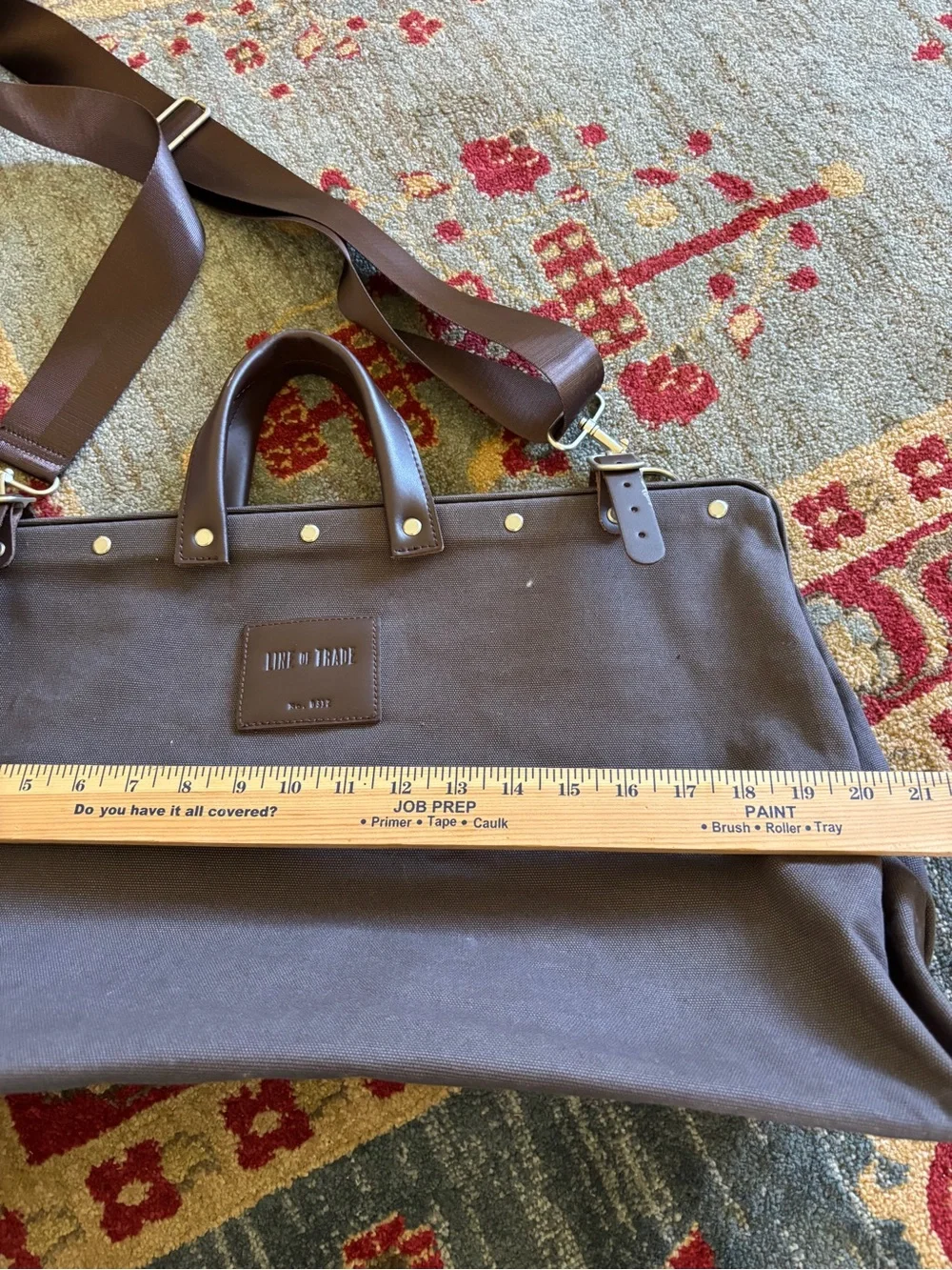 Line of Trafe canvas weekender bag gray